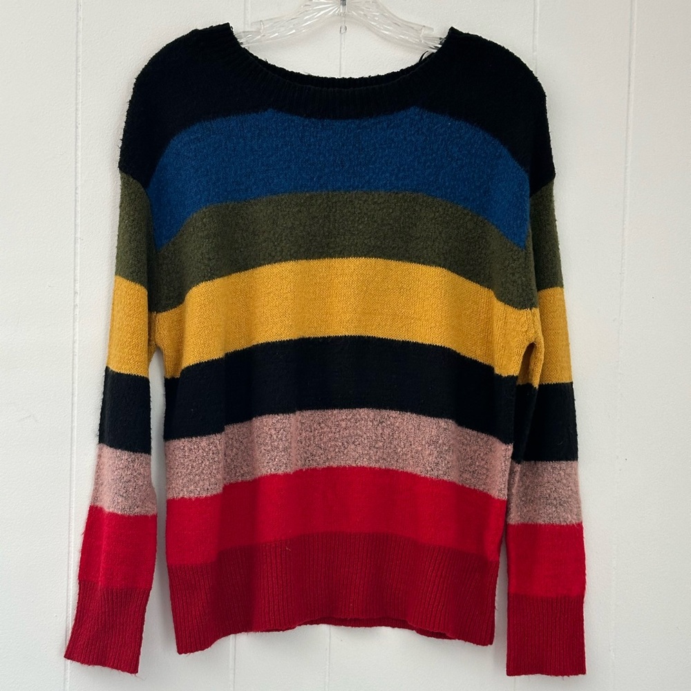 Angel Kiss Multi Color Striped Sweater Size Medium